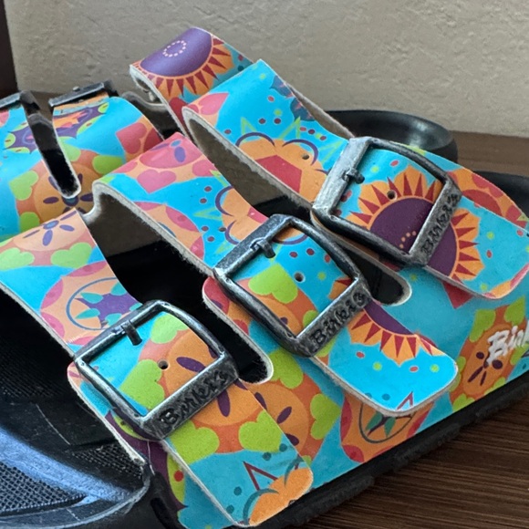 Birkenstock Kids Floral Sandals - Blue and Orange - Picture 3 of 6